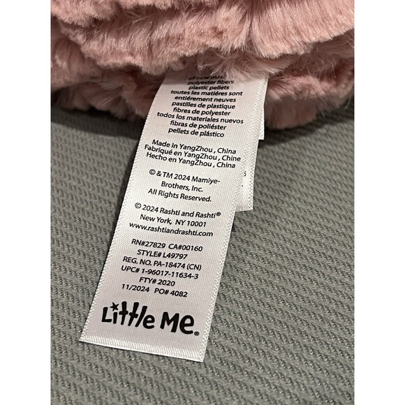 Little Me Dusty Mauve Pink Bunny Plush Floppy Ears Whimsical Toy Ribbed Texture - Picture 6 of 8